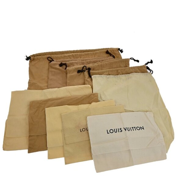 Louis Vuitton Handbags - LOUIS VUITTON Logo 10 Set Dust Bag Drawstring Canvas Cotton Beige Brown